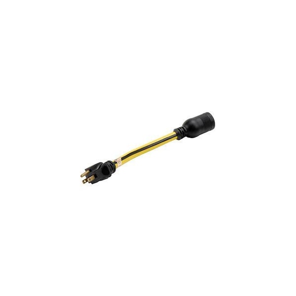 U.S. Wire & Cable Plug Adapter, Plug Converter, L5-20R, L5-20P, 1 ft., Yellow 04-0093N - main